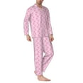 thumbnail image 2 of Salouo Breast Cancer Awareness5 Print Button-Front Long Sleeve Pajama Set for Men, Soft 2Pjs Men's Long Sleeve Sleepwear-X-Large, 2 of 7