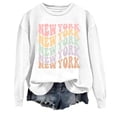 thumbnail image 3 of TYGHBN Women's Casual Crewneck New York City English Letter Print Hoodie Dressy Zipper Sweatshirts Women Hooded Workout Tops Women Hoodies Women Petite Sweatshirts Women Hoodie Sweatsuit Women Large, 3 of 3