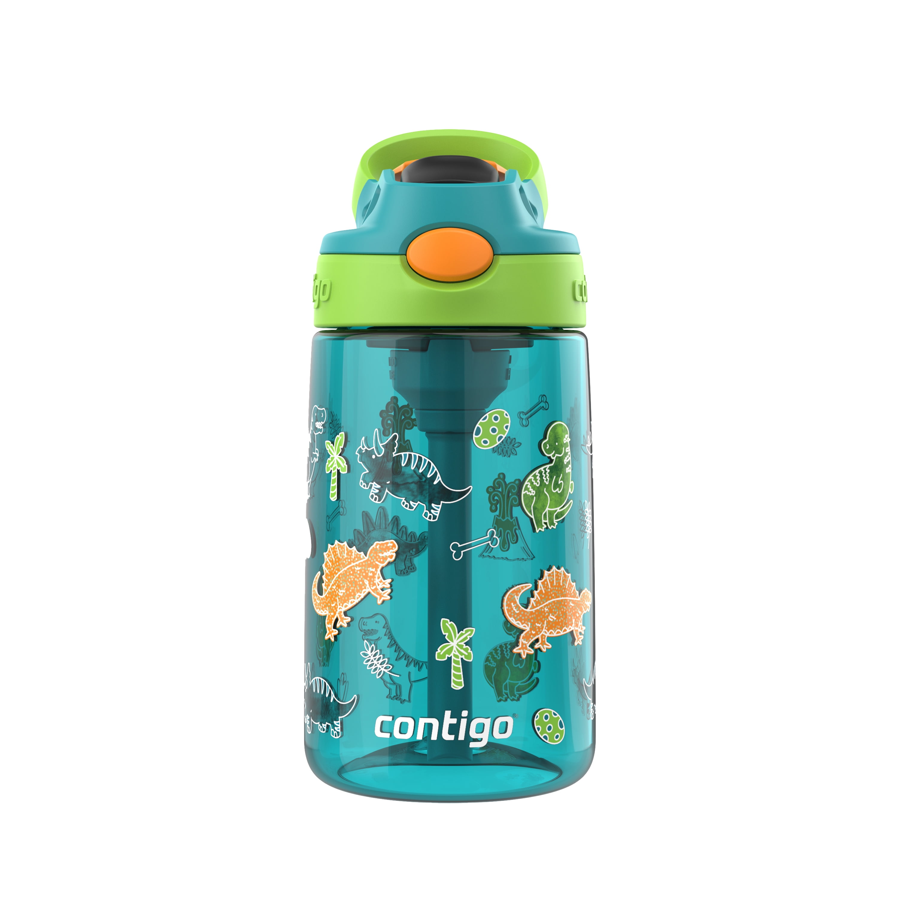 Contigo Kids Aubrey Straw Water Bottle, Leak-Proof, BPA-Free, Dishwasher Safe, Juniper Dinos