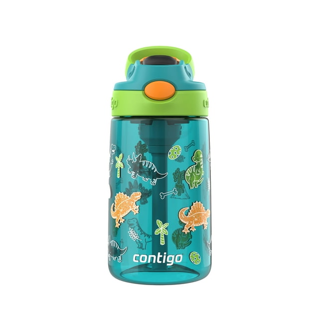 Contigo Kids Aubrey Straw Water Bottle, Leak-Proof, BPA-Free, Dishwasher Safe, Juniper Dinos