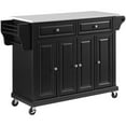 thumbnail image 1 of Crosley Furniture Wood Granite Top Kitchen Cart in Black/White, 1 of 13