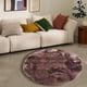 thumbnail image 4 of Fiudx Alfombra Redonda Teñida, Suave Lana Sintética, Diseño Cómodo y Acogedor, Ideal para Sala de Estar o Dormitorio, Fácil de Limpiar, Multiusos, Tamaño 60 Cm., 4 of 4