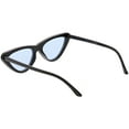 thumbnail image 4 of Women's Small Thick Cat Eye Sunglasses Color Tinted Flat Lens 51mm (Black / Blue), 4 of 4