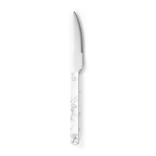 Zhuge Pince à Rivet Poignée Cuisine Acier Inoxydable Couverts Vaisselle Coutellerie Couverts Couteau à Steak Vaisselle Occidentale -Blanc, 4 Pcs