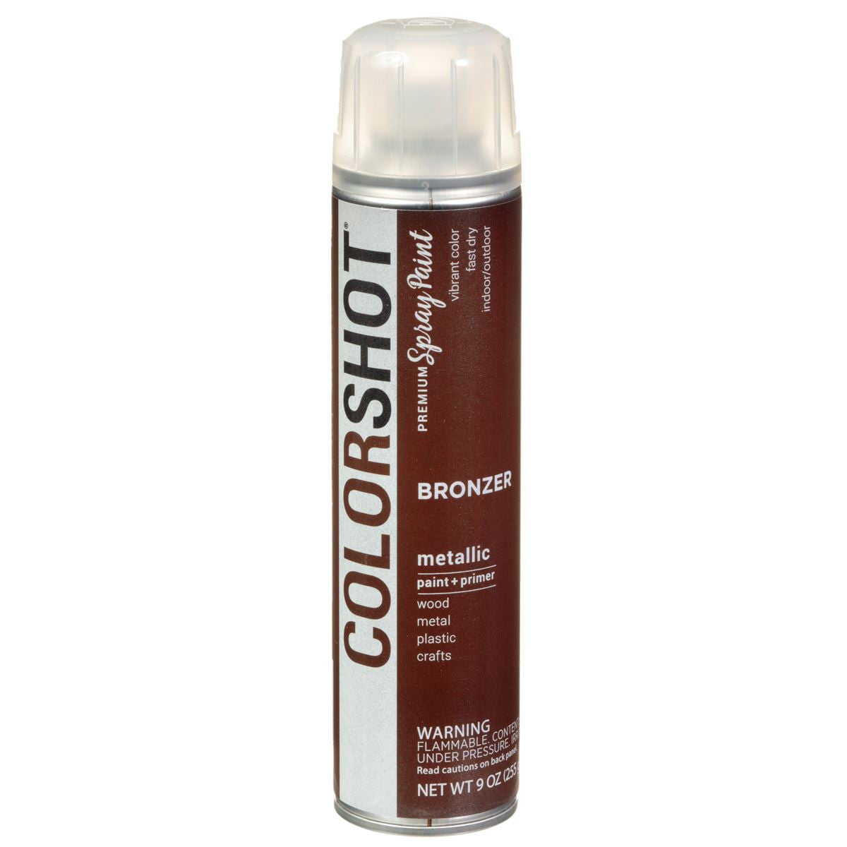 (2 pack) COLORSHOT Metallic Spray Paint, Bronzer (Brown) 9 oz, Fast-Drying Acrylic Paint, Indoor & Outdoor Use