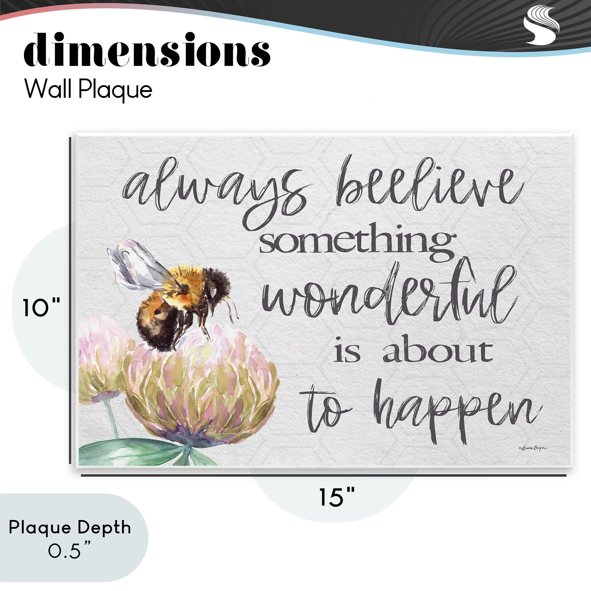 Stupell Industries Always Believe Something Wonderful Wall Plaque Art, design by Susie Boyer