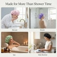 thumbnail image 3 of CNDRLEF Shower Caps for Women, 4 Pack Reusable Waterproof Shower Caps, Double Layer Bath Caps, Large Size with Polyester Outer & EVA Inner, 3 of 7