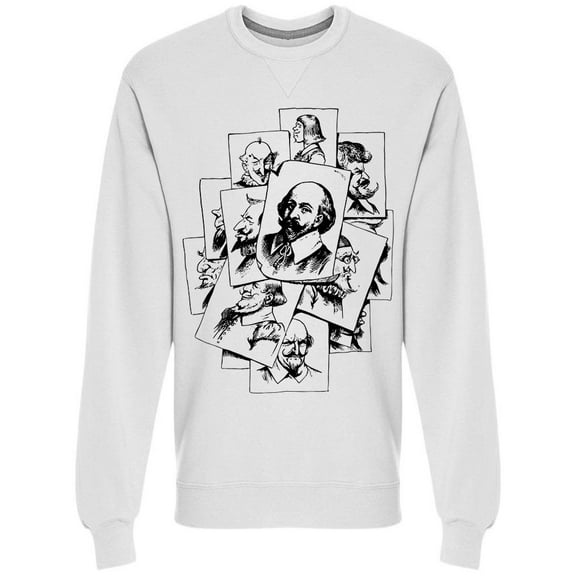 Portraits Of William Shakespeare Sweatshirt Men -Image by Shutterstock, Male x-Large