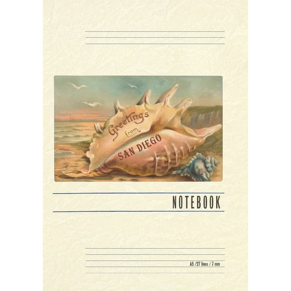 Vintage Lined Notebook Greetings from San Diego, California, (Paperback)