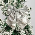 thumbnail image 4 of Sparkling Sequined Christmas Bow, Glittering Holiday Accent for Tree Topper and Gift Wrapping, Versatile Decoration for Door and Party Settings(Silver), 4 of 6