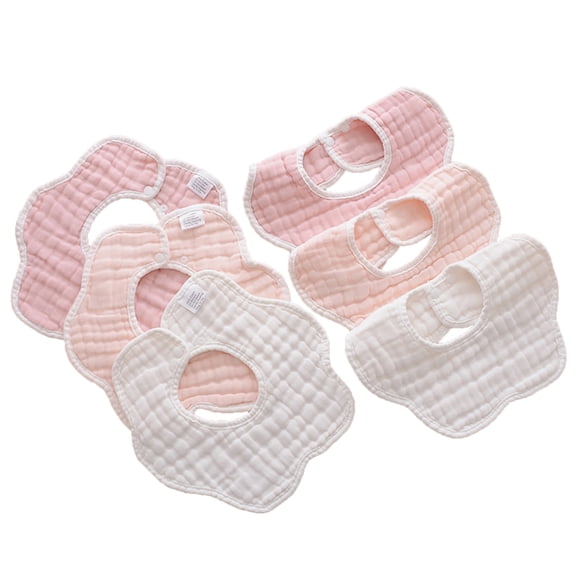 6pcs Baby Bibs Rotate Soft Baby Bandana Muslin Drool Bibs Petal Bibs Burp Gauze Cloth Absorbent Bibs for Boys Girls