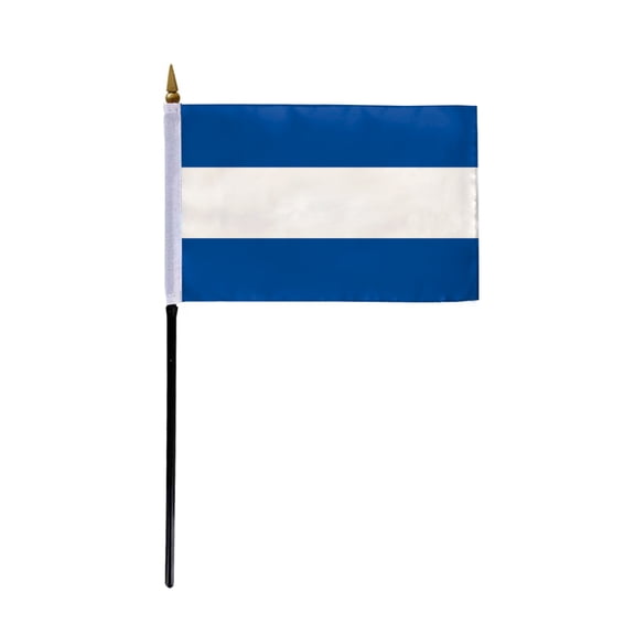 AGAS Small Nicaragua no seal Flag 4x6 inch - 11 inch Plastic Pole Polyester Fabric Stitched Edges Nicaraguan Flag Hand Held Mini Small Stick Flags