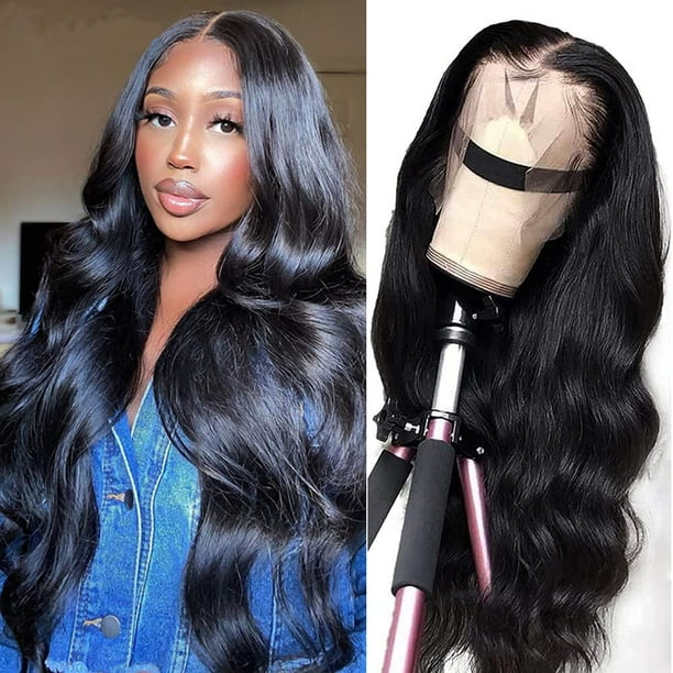 nipocaio Lace Front Wig Human Hair Wig Body Wave 13x4 Lace Frontal Wig 180%  Density Unprocessed Brazilian Virgin Human Hair Pre Plucked for Black