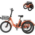 thumbnail image 6 of MOONCOOL TK1 20" Fat Tire Folding Electric Tricycle w/ Rack Bags, 750W Motor 48V Foldable Ebike Electric Trike for Adults, 3 Wheel Electric Bicycle w/Front & Rear Baskets, Certified to UL 2849 by SGS, 6 of 11