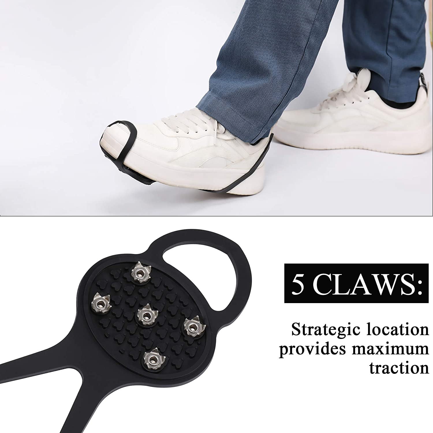 Pairs Non Slip Gripper Spike, Ice Grippers Traction Cleats Snow