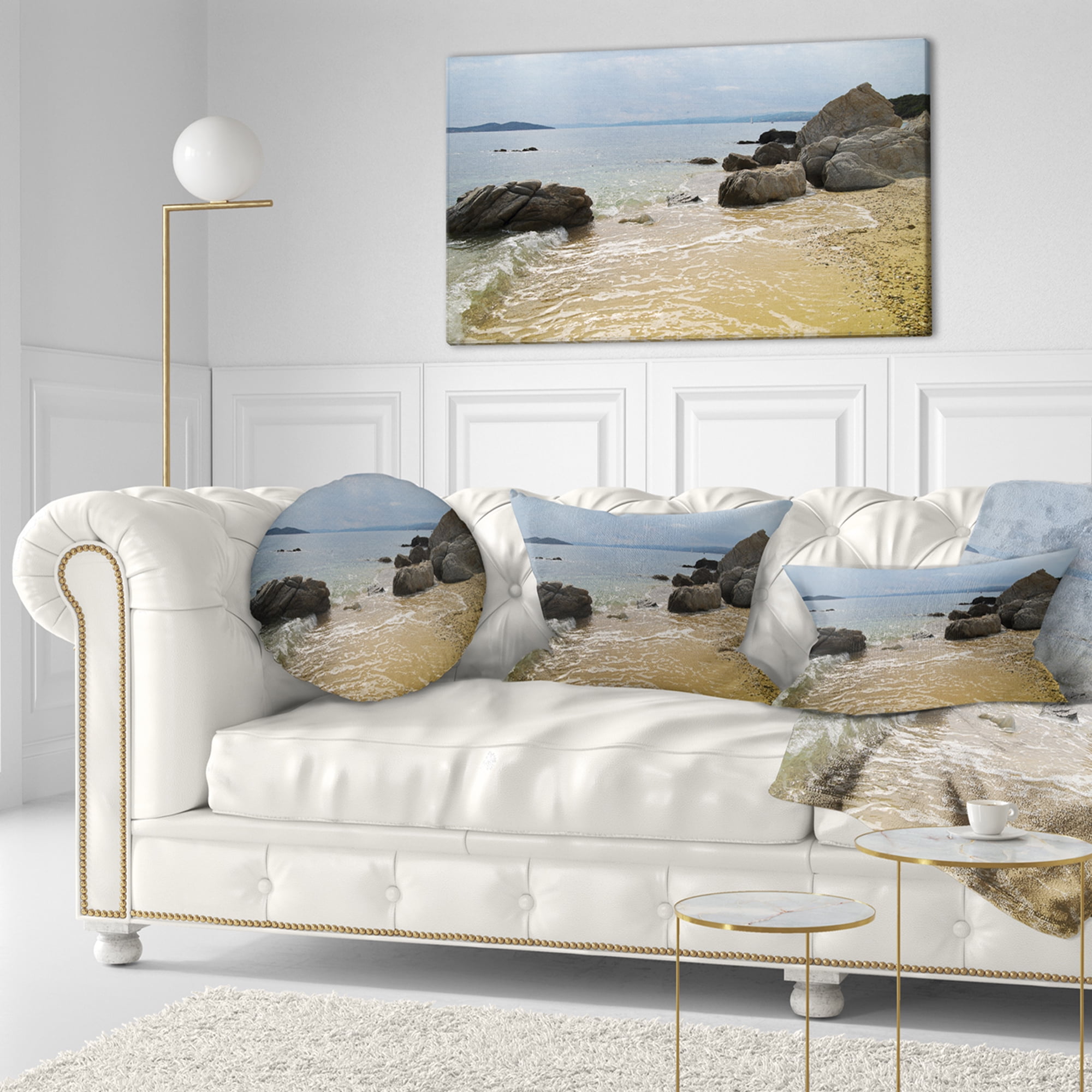 Designart 12" x 20" Multi-color Polyester Throw Pillow