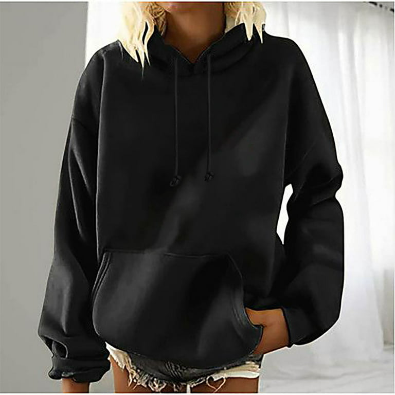 Women's Black Sweatshirts & Hoodies