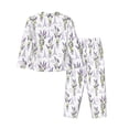 thumbnail image 2 of Uemuo Lavender Flowers Pattern Womens Pajama Sets,PJ Set for Women,Pajamas for Women Logo,Long Sleeve Pajama Set for Women,Soft Long Sleeve Top With Pants-Large, 2 of 9