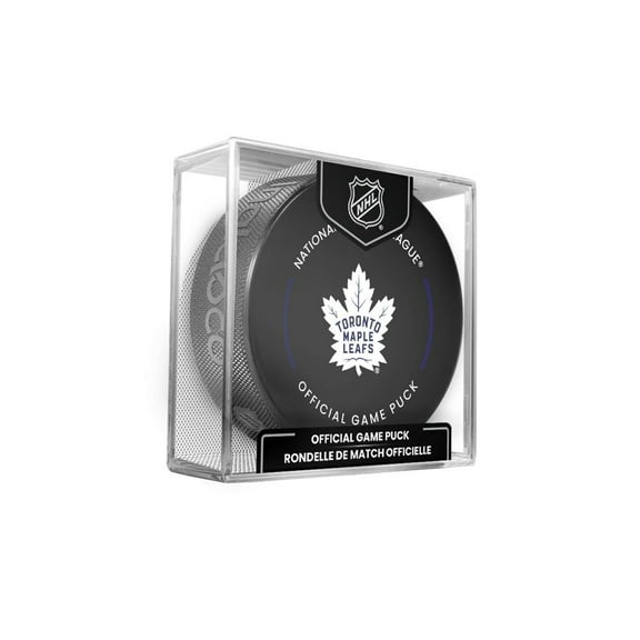 Toronto Maple Leafs Official Game Hockey Puck with Holder