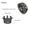 thumbnail image 2 of Crown Charm Spacer Beads, 16Pack 11x7mm Zircon Pave Rhinestone Beads for Bracelet Jewelry Making (Metallic Black), 2 of 6