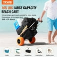 thumbnail image 3 of Heavy Duty Beach Cart with 12" Foam Wheels, 165LBS Load, Foldable & Adjustable (27"-44.7"), 29.9" Deck – Sand Dolly for Beach Gear, 3 of 11