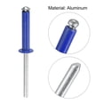 thumbnail image 4 of Unique Bargains 5mm x 25mm Aluminum Open End Flat Round Head Blind Rivets, Blue 25 Pack, 4 of 5