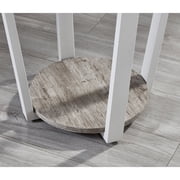 Roundhill Furniture Elysian Contemporary Round End Table with Shelf, Gray