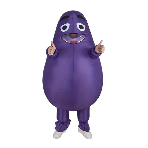 Inflatable Goofy Purple Potato Costume For Adults – Cute Spud Party Outfit,Height 59"–74.8"