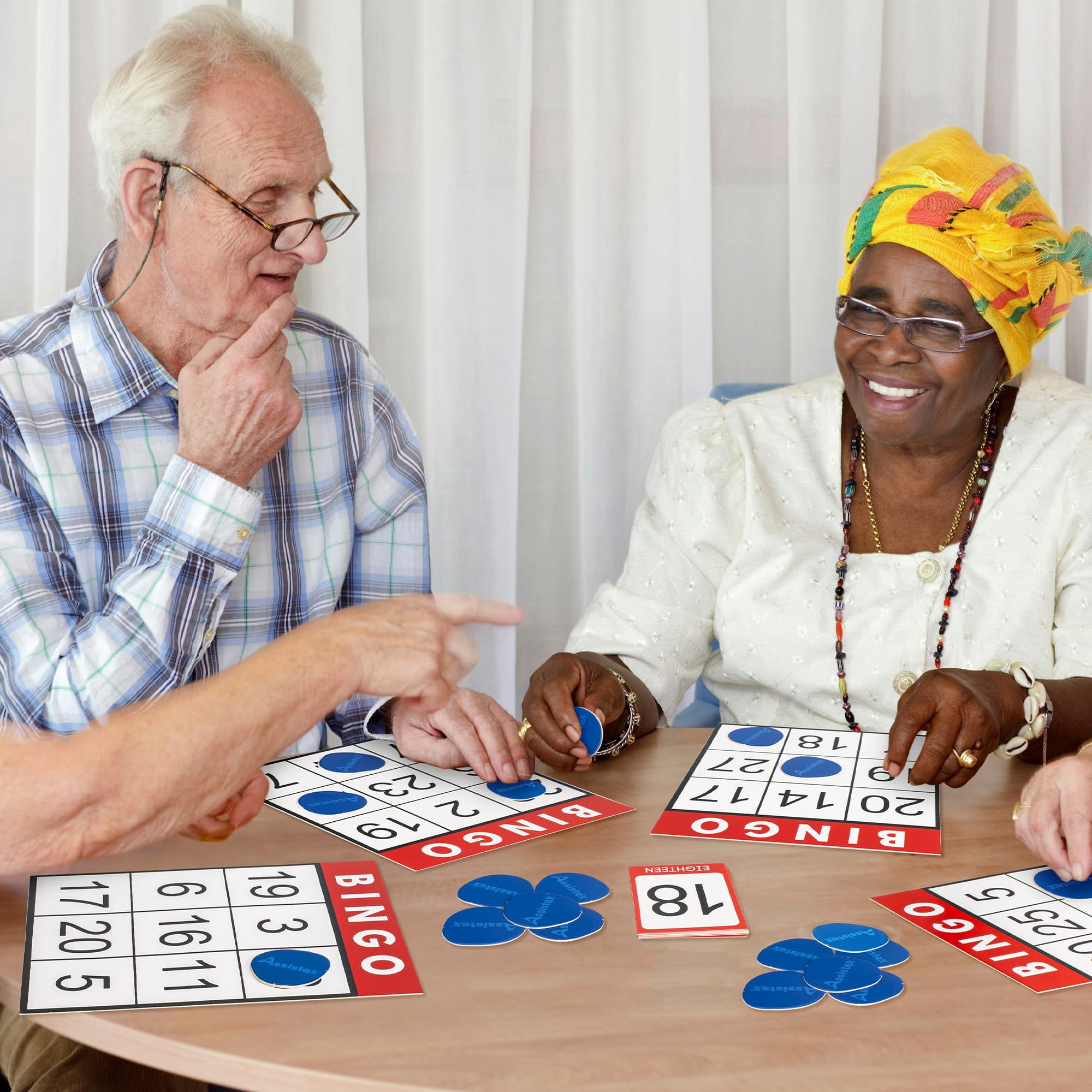 Assistex Large Text Bingo Games for Seniors – 11 Double Sided Board Games for Dementia Patients – Easy to Hold Alzheimers Games – Elder Games Activity Board