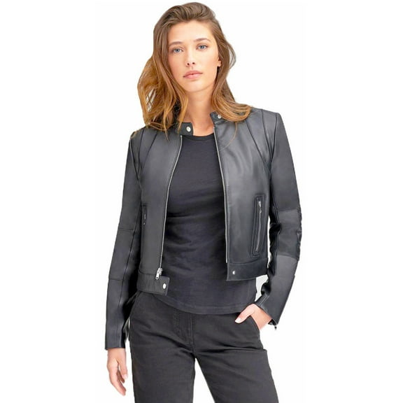 ANDREW MARC Women's Moto Leather Jacket