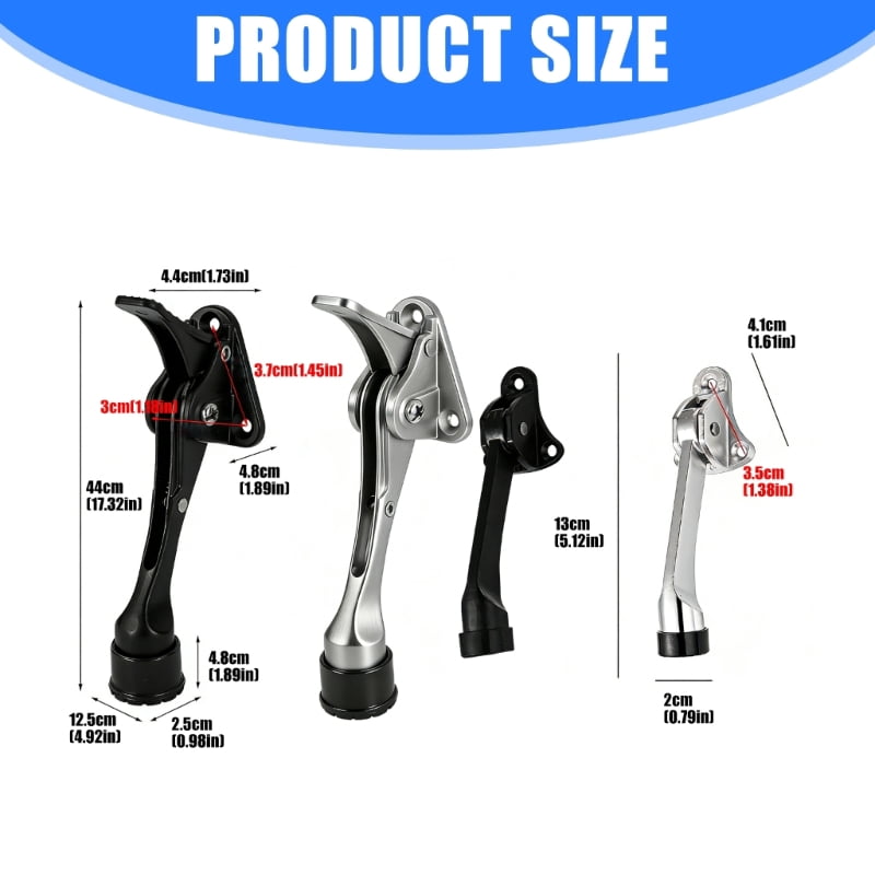 Durability Metal Door Stop Commercial Grade Foot Operated Door Stoppers for Noises Reduction and Wall Protecting