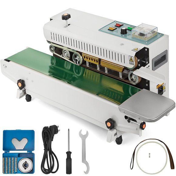 Happybuy FR-900 Continuous Band Sealer, Automatic Horizontal Band Sealer 110V, Continuous Sealing Machine Temperature Control, Bag Sealer Machine for PVC Bags Films