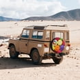 thumbnail image 5 of Haiem Spare Tire Cover , Wheel Cover with Brightly Colored Cupcakes printed, Camper Spare Tire Cover Fit for Jeep Wrangler Rv SUV Truck Travel Trailer-15 inch, 5 of 9
