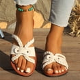 thumbnail image 5 of Summer Shoes for Women,Cute Sandals for Women,Walking Sandals Women,Women's Sandals,Flat Sandals for Women,Women's Braided Slide Sandals Open Toe Slip On Flat Sandals Casual Summer Sandals,White,6.5, 5 of 9