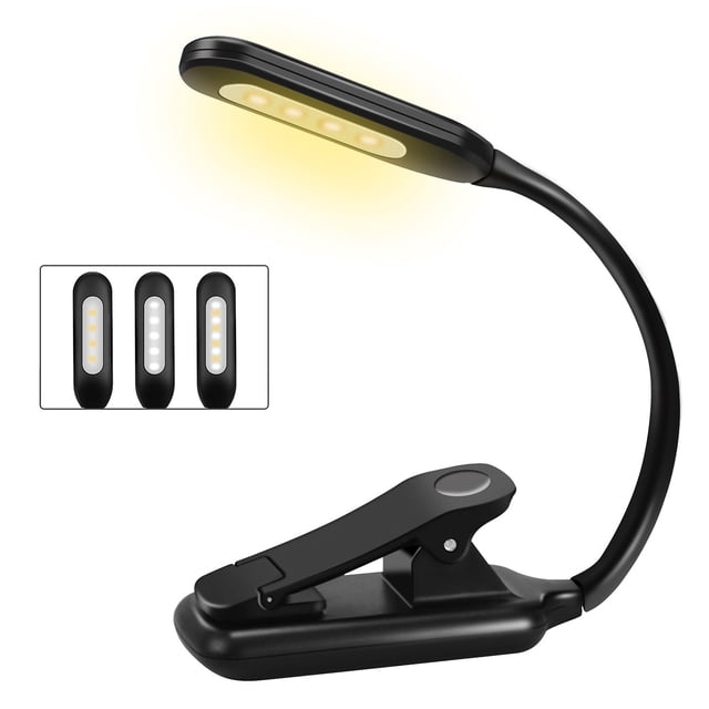 Luz de Libro, Luz de Lectura Recargable, 9 Luces de Libro LED para Leer en la Cama con 3 Brillos, LáMpara de Lectura FáCil de Enganchar