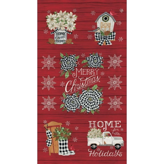 Home Sweet Holidays Panel Red 56000 12 Moda #1