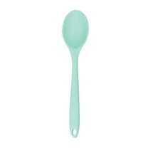 1*Spoon, Small All-In-One Silicone Spoon Mint Green, Fdelink Small Silicone Spoon Baby Food Supplement High Temperature Non Stick Surface Special Spoon Stirring Spoon
