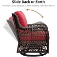 thumbnail image 7 of Soonbuy 3 Piece Patio Bistro Furniture Sets Clearance, Outdoor Wicker Swivel Rocker Patio Set, Red, 7 of 7