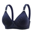 thumbnail image 2 of CFLVAEK Bras for Women Comfort No Underwire Bralette Comfy Supportive Bra Elegant Embroidery Print Senior Womens Bras Blue L, 2 of 3