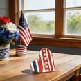 thumbnail image 5 of Beautynvta 4th of July Decorations Wooden Heart Ornaments, Patriotic Memorial Day Tiered Tray Decor, American Flag Decor Heart Signs for Shelf Fireplace Table Decor, 5 of 6