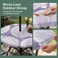 thumbnail image 5 of Round Outdoor Tablecloth with Umbrella Hole and Zipper, Purple Scallop Coastal Tablecloth with Elastic Waterproof, Summer Beach Nautical Patio Table Covers for 31" - 35" Picnic Pool Tables, 5 of 9