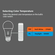 Feit Electric 8.8W (60W Equivalent) Color Selectable, Timer, A19 Medium (E26) Base, LED Light Bulb