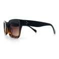 thumbnail image 6 of SA106 Womens Luxury Beveled Thick Horn Rim Rectangle Fashion Sunglasses Black Tortoise - Brown, 6 of 8