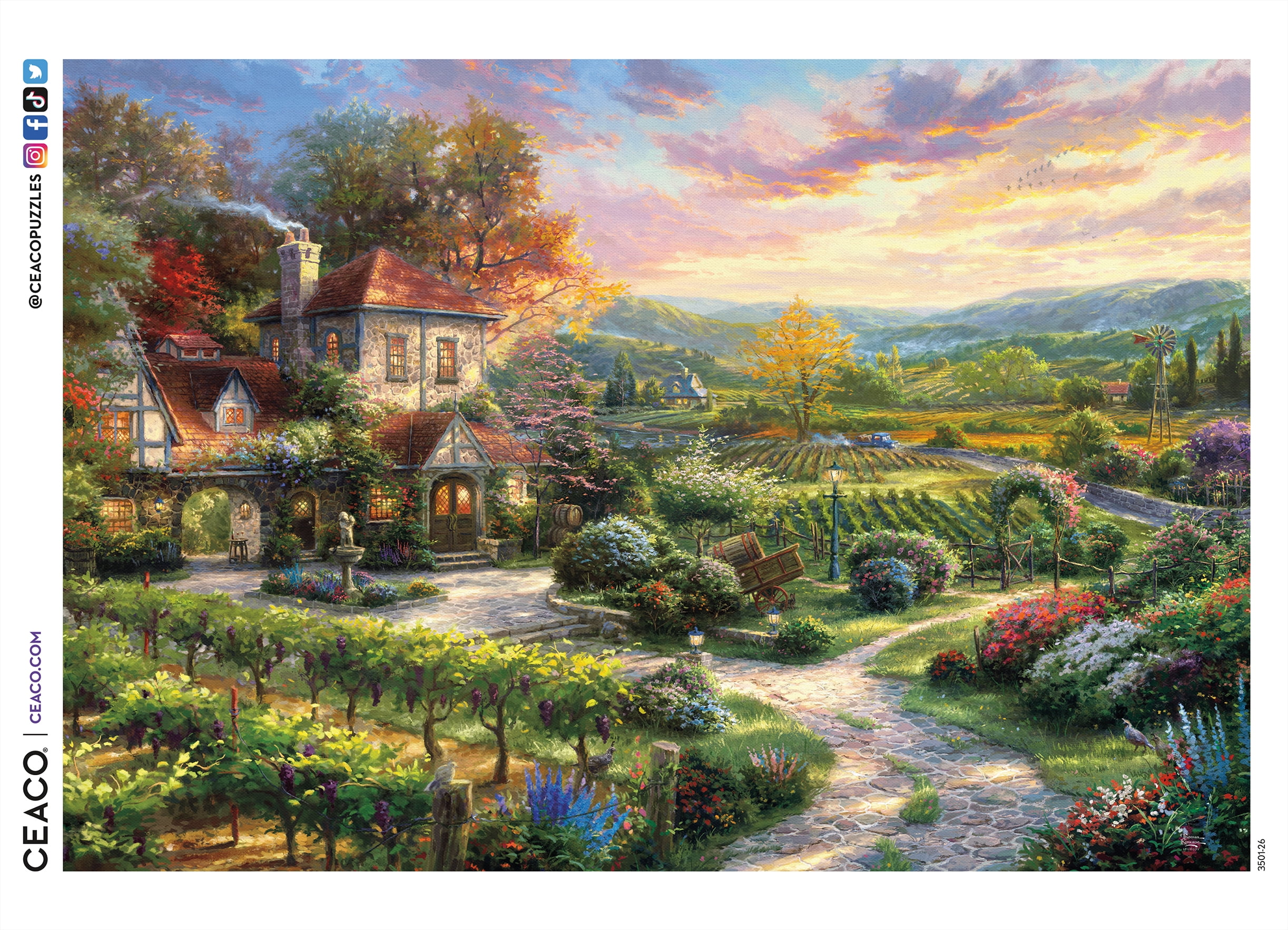 Ceaco - Thomas Kinkade - Wine Country Living - 2000 Piece Interlocking Jigsaw Puzzle