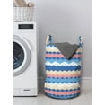 thumbnail image 3 of Boho Laundry Bag, Colorful Grunge and Horizontal Zigzags Pattern, Hamper Basket with Handles Drawstring Closure for Laundromats, 13" x 19", Multicolor, by Ambesonne, 3 of 4