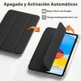 thumbnail image 4 of Funda para iPad 10ª Gen 10.9” con Porta Lápiz (Parte Trasera Rígida Transparente, Color Negro, con Stickers), 4 of 7