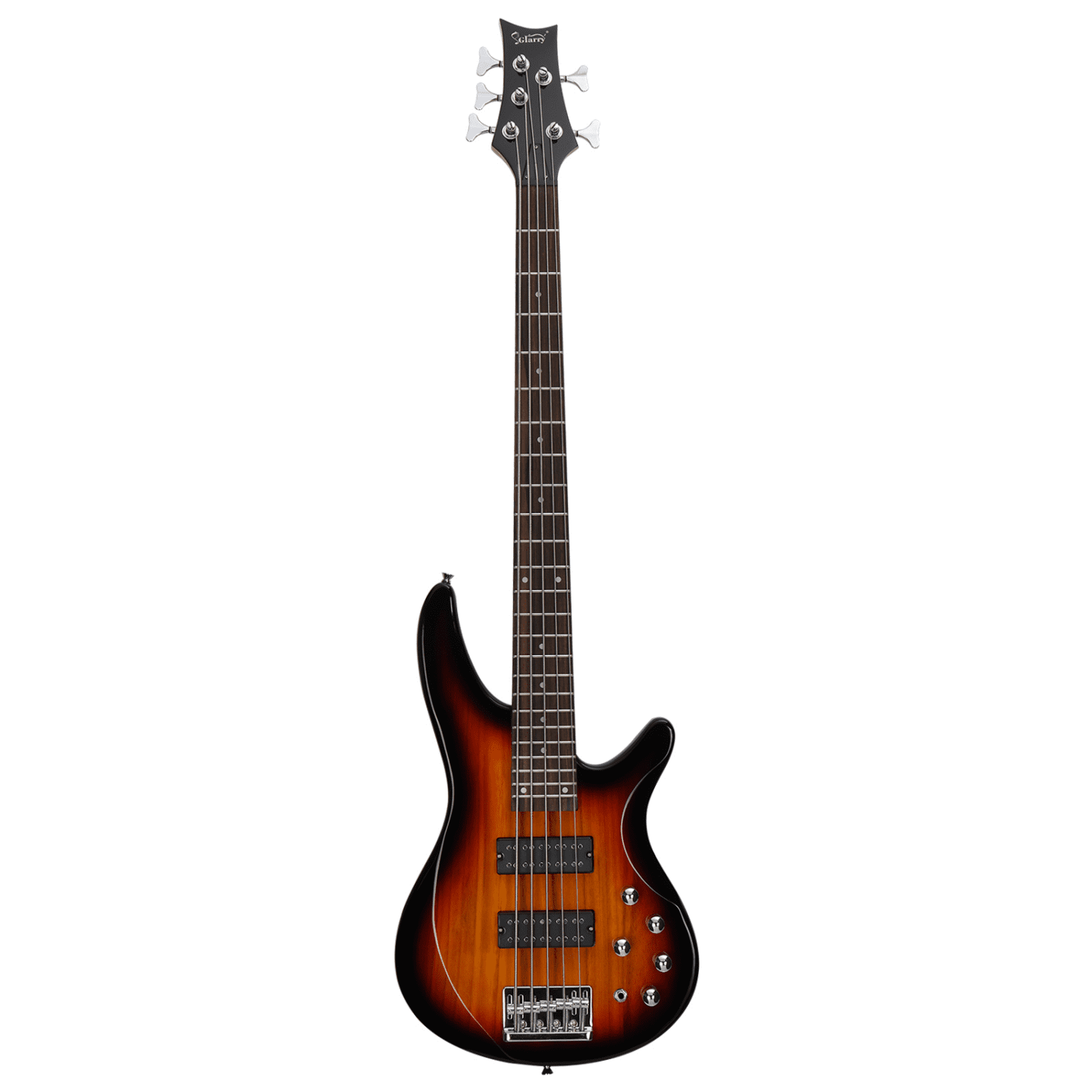 Hassch Electric Bass Guitar 5 String, Beginner Kit with Bag, Strap and Other Accessories, Sunset Color