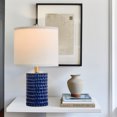 thumbnail image 5 of Oneach Modern Ceramic Blue Table Lamp Set of 2 for Living Room Bedroom 18.25" Contemporary Bedside Nightstand Lamps, 5 of 8