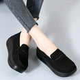 thumbnail image 2 of Wensltd Wedge Heel Shoes for Women Fashionable and Comfortable Solid Color Round Toe Casual Soft Soled Shoes, 2 of 8