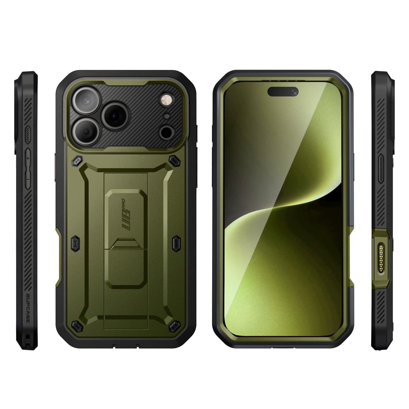 SUPCASE Unicorn Beetle Pro for Apple iPhone 17 Pro 6.3" 2025 Case, [Built-in Screen Protector & Stand & Camera Control Button & Belt-Clip] Military-Grade Protection 360° Shockproof Cover Shell, Guldan